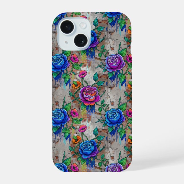 iPhone-Hülle mit Blumen iPhone 15 Hülle (Rückseite)