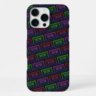 iPhone-Hülle mit Neon-Multicolor-Kassettenmuster iPhone 16 Pro Max Hülle