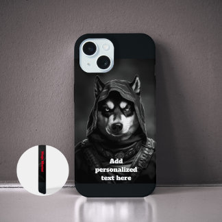 IPhone-Hülle Personalisiert Schwarz | Ninja Husky iPhone 15 Hülle