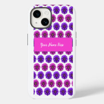 iPhone-Hülle - rosa und violette Blumen