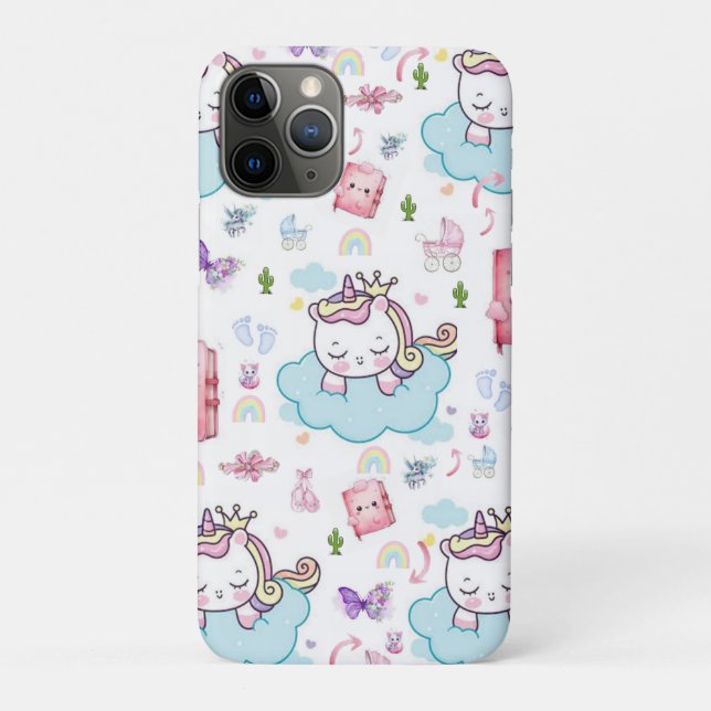 iPhone-Hüllen Rosa, Blau Einhorn Regenbogen Katze  Case-Mate iPhone Hülle (Rückseite)