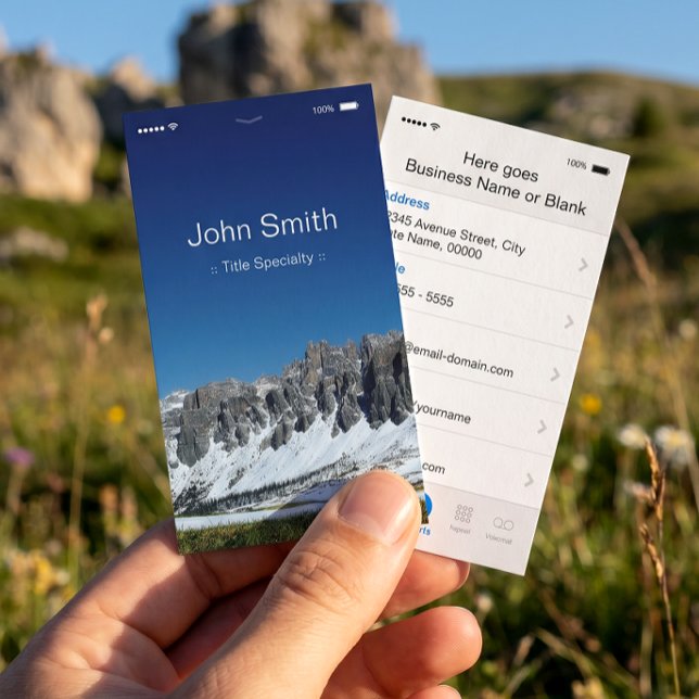 iPhone iOS Anpassbare flache Benutzeroberfläche Visitenkarte (Von Creator hochgeladen)