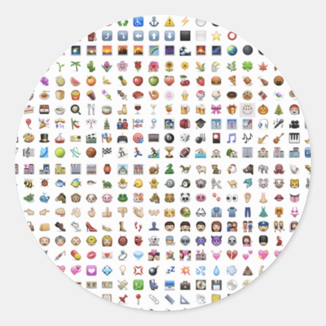 iPhone / iOS emojis Runder Aufkleber (Vorderseite)