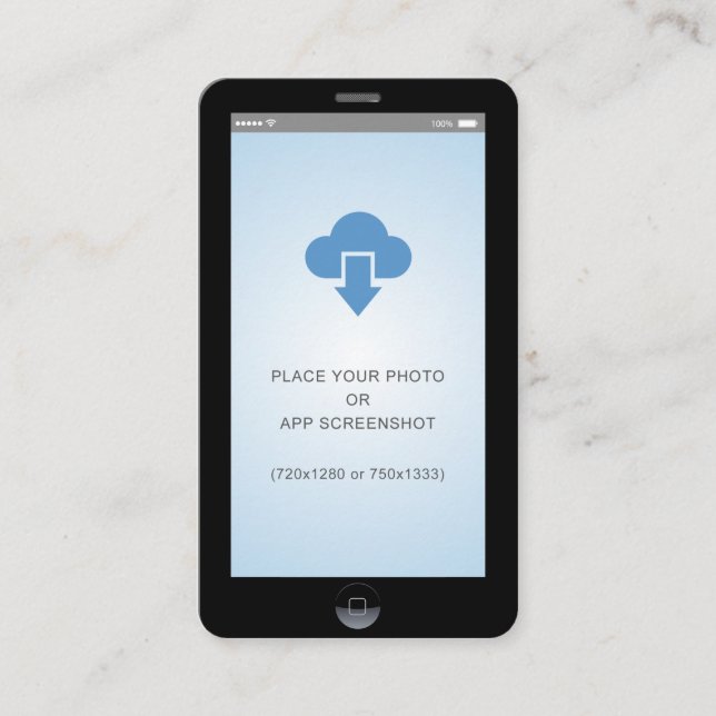 iPhone iOS Style App Screenshot Foto Visitenkarte (Vorderseite)