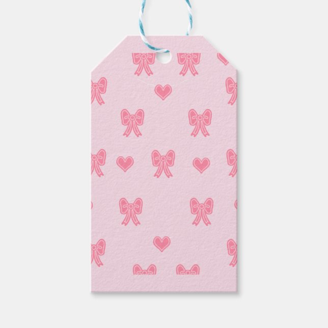 iPhone / iPad case Cute Pink Bows and Hearts Coque Geschenkanhänger (Vorderseite)