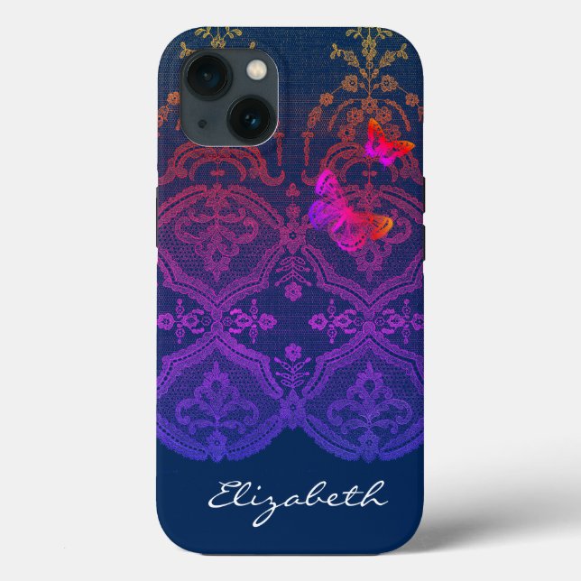 iPhone / iPad case DIY NAME ANTIQUE LACE IN GREY (Rückseite)