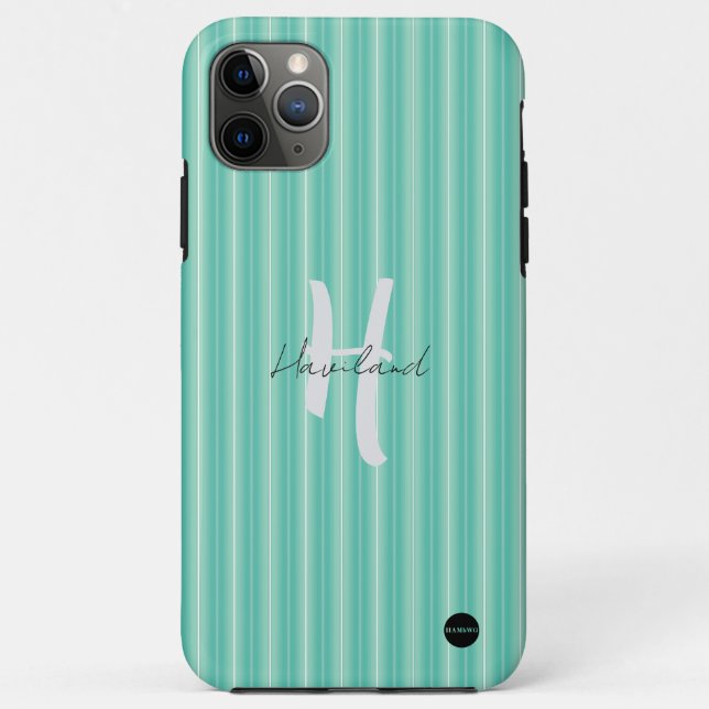 iPhone / iPad Gehäuse Aqua Green Stripe Case-Mate iPhone Hülle (Rückseite)