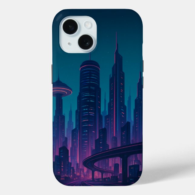 iPhone/iPad Gehäuse Cyber City Glow Case-Mate iPhone Hülle (Rückseite)