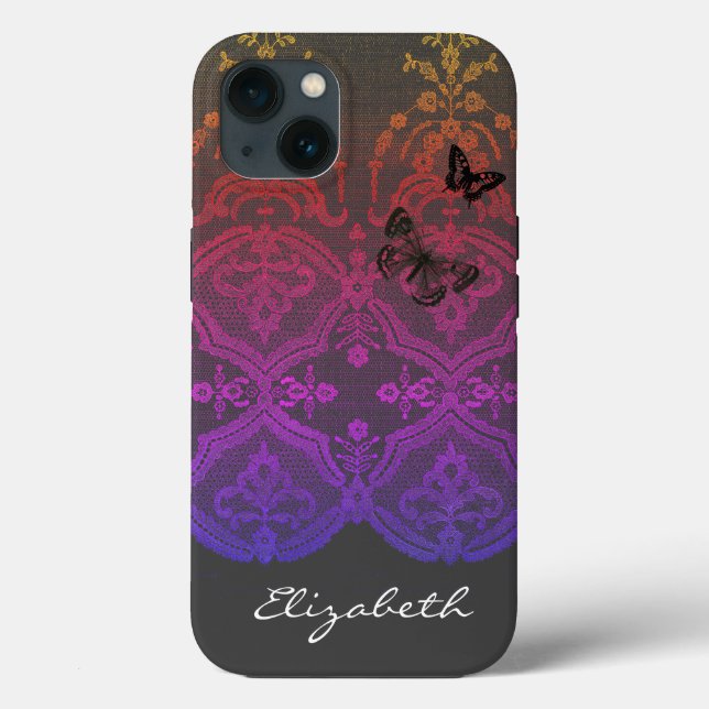 iPhone / iPad Gehäuse DIY NAME ANTIQUE LACE IN GRA Case-Mate iPhone Hülle (Rückseite)