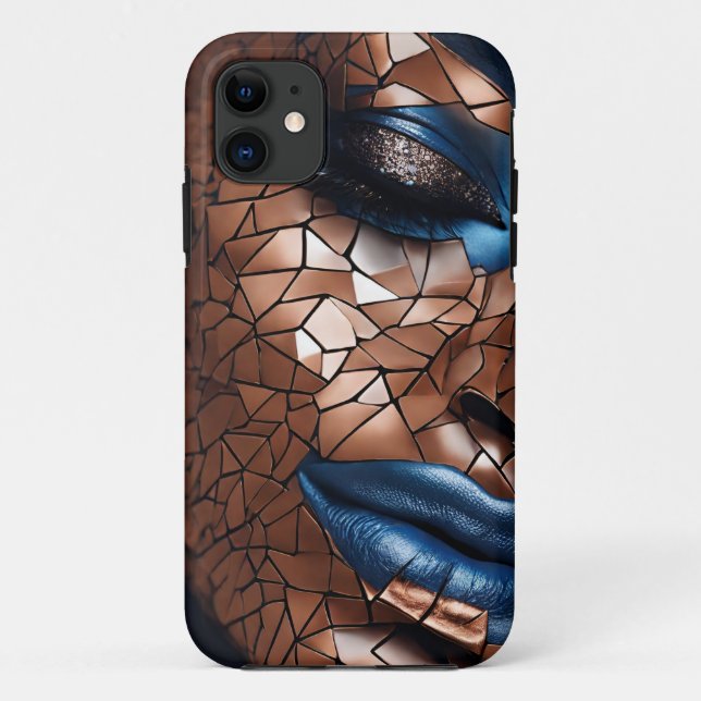 iPhone / iPad Gehäuse Frau Blue Copper Mosiac Case-Mate iPhone Hülle (Rückseite)