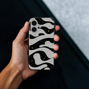 iPhone/iPad-Gehäuse in schwarz-weiß gebogenen Lini iPhone 16 Hülle