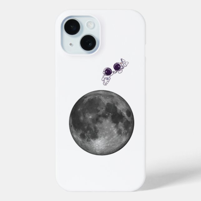 iPhone / iPad Hülle Astronaut und Mond Weltraum iP (Rückseite)