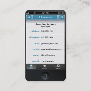 iPhone personalisiert Foto Visitenkarte