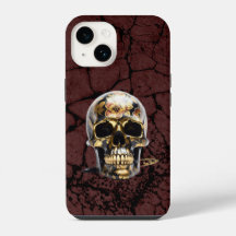 iPhone Schwarz & Gold Totenkopf Grunge Hülle