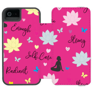 iPhone SE Hülle Pink Lotus Selbstliebe-Design Incipio Watson™ iPhone 5 Geldbörsen Hülle