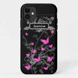 iPhone SE + iPhone 5/5S Case Pink Butterflies