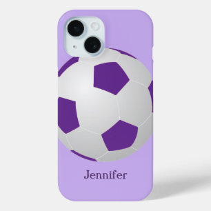 iPhone Soccer, Lila Personalisierter Name Case-Mate iPhone Hülle