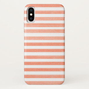iPhone X Case für Peach und White Stripe