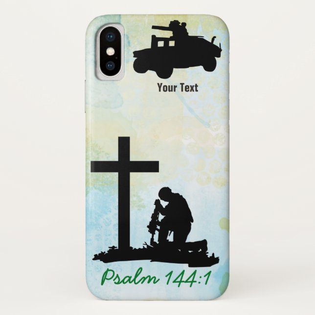 iPhone X Case mit Ihrem Text-Soldaten hinzufügen (Rückseite)