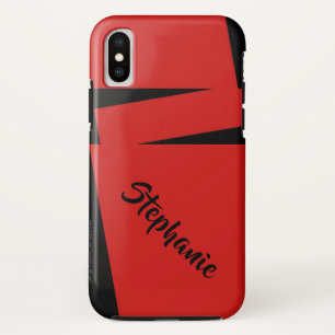 iPhone X Fall-roter und schwarzer Streifen auf Hülle