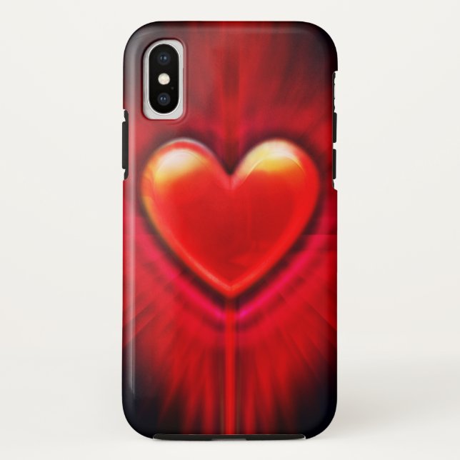 iPhone X Gehäuse Red & Black Herz Design. Case-Mate iPhone Hülle (Rückseite)