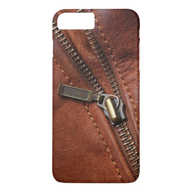 iPhone: Zipper aus brauner Lederjacke Case-Mate iPhone Hülle (Rückseite)