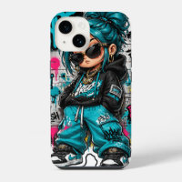 IPhones überdecken Chibi Hip-Hop Mädchen