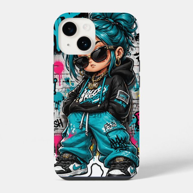 IPhones überdecken Chibi Hip-Hop Mädchen iPhone Hülle (Rückseite)