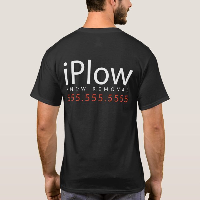iPlow. Ich pflüge Schnee. Schneeräumung förderndes T-Shirt (Rückseite)
