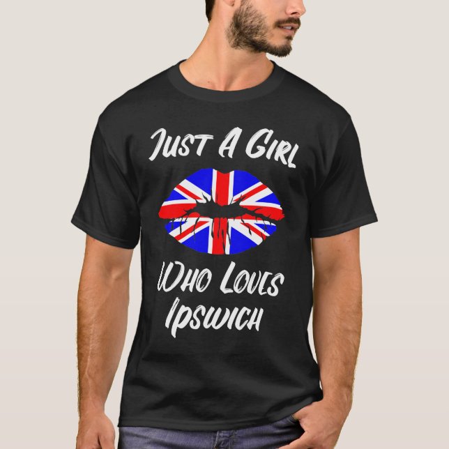 Ipswich Lips Mouth Liebe Union Jack Flag T-Shirt