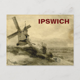 Ipswich, Suffolk - Stoß Windmill Vintag Feiertagspostkarte