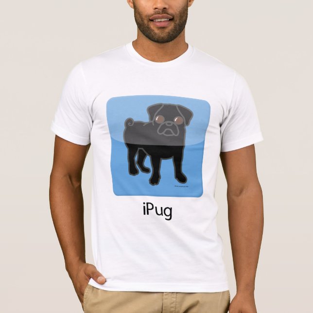 iPug - Schwarzes T-Shirt (Vorderseite)