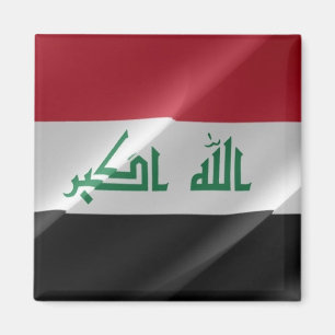 IQ002 Iraki schwingend FLAG Irak, Kühlschrankmagne Magnet