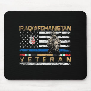 Irak Afghanistan Veteran Vintage-Flagge Patriotisc Mousepad