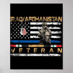 Irak Afghanistan Veteran Vintage-Flagge Patriotisc Poster