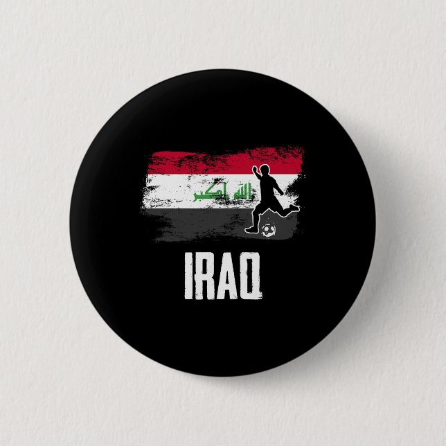 Irak Fahne Trikot irakisches Fußballteam Irak  Button (Vorderseite)