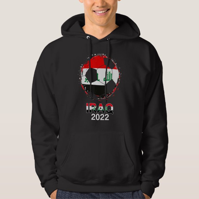 Irak Flag 2022 Unterstützer des irakischen Fußball Hoodie (Vorderseite)