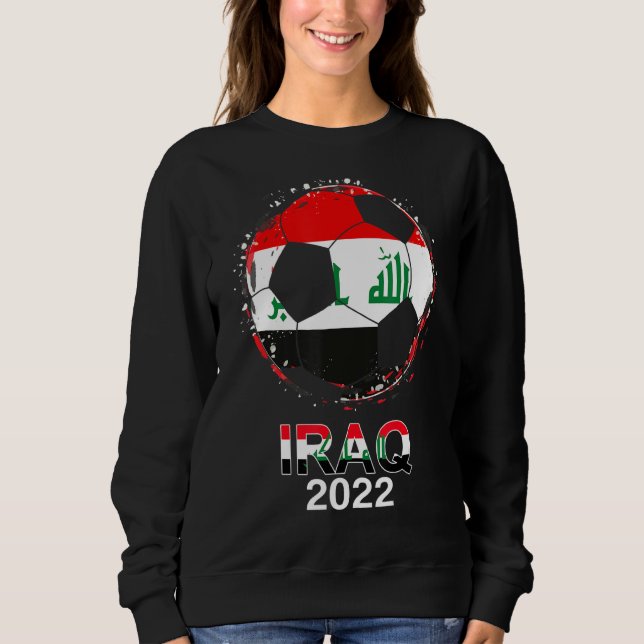 Irak Flag 2022 Unterstützer des irakischen Fußball Sweatshirt (Vorderseite)