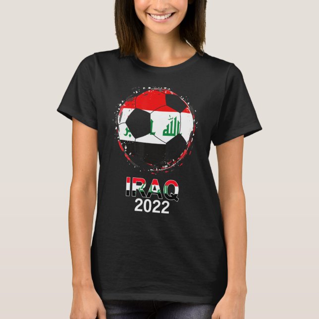 Irak Flag 2022 Unterstützer des irakischen Fußball T-Shirt (Vorderseite)