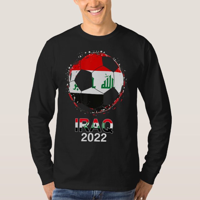Irak Flag 2022 Unterstützer des irakischen Fußball T-Shirt (Vorderseite)