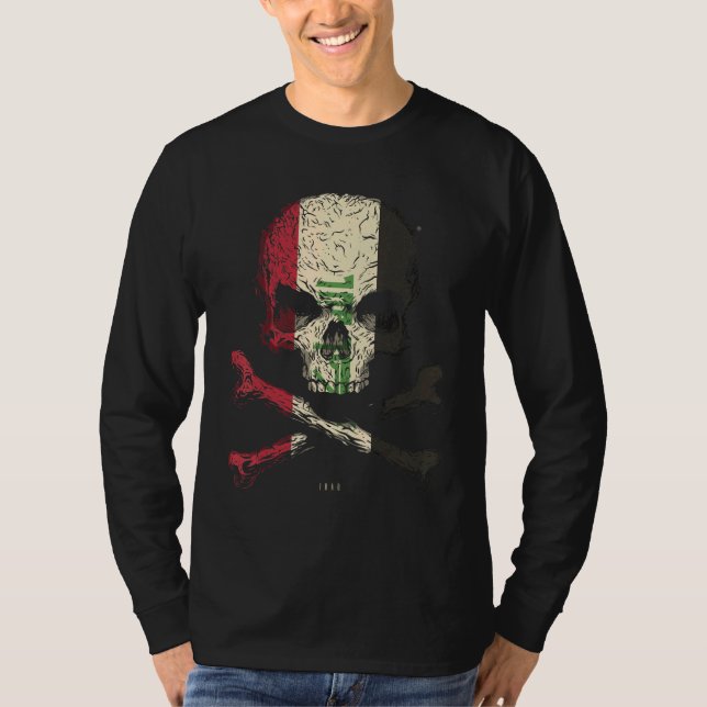 Irak Flag Skull Crossbones T-Shirt (Vorderseite)