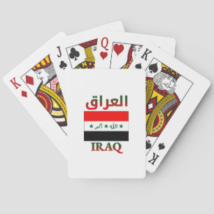 Irak-Flagge ا ل ع ا arabisch & englisch WordArt قر Spielkarten