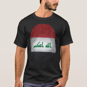 Irak-Flagge-Fingerabdruck-patriotisches Grafik-T-S T-Shirt