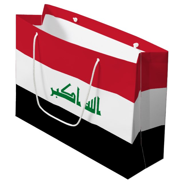 Irak-Flagge Große Geschenktüte (Vorderseite Schrägansicht)