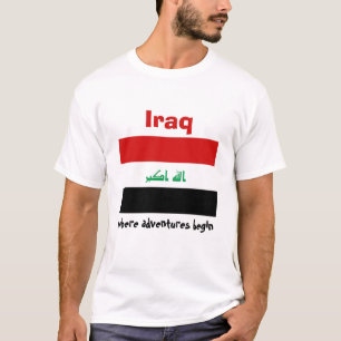 Irak-Flagge + Karte + Text T-Shirt