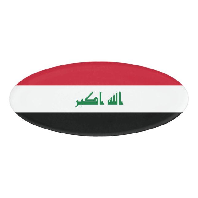 Irak-Flagge Namenschild (Vorderseite)