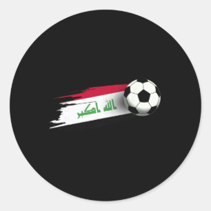 Irak-Flagge Oben Irakische Fußballflagge Irakisch Runder Aufkleber
