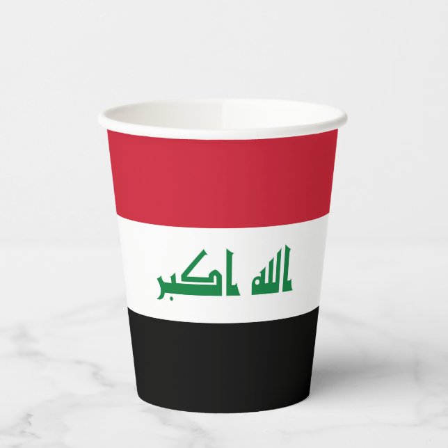 Irak-Flagge Pappbecher (Links)