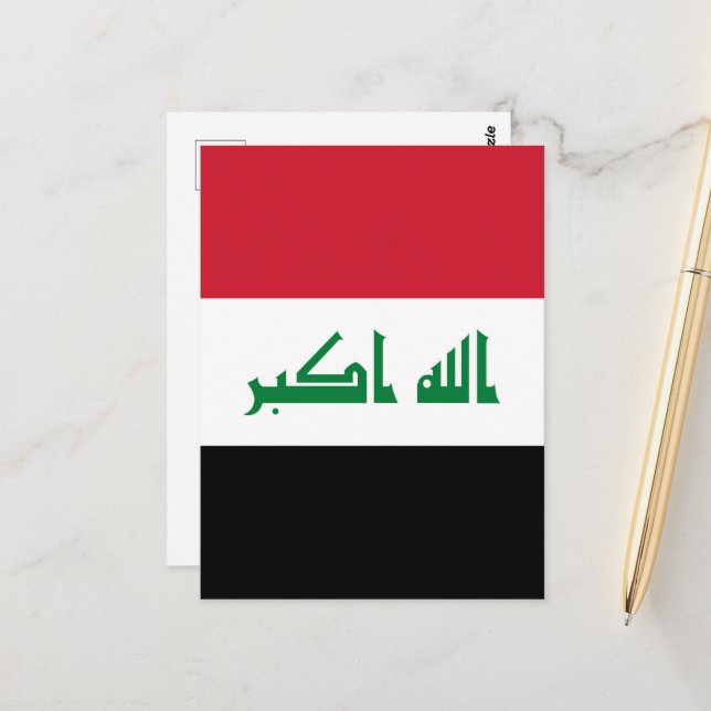Irak-Flagge Postkarte (Vorderseite/Rückseite Beispiel)