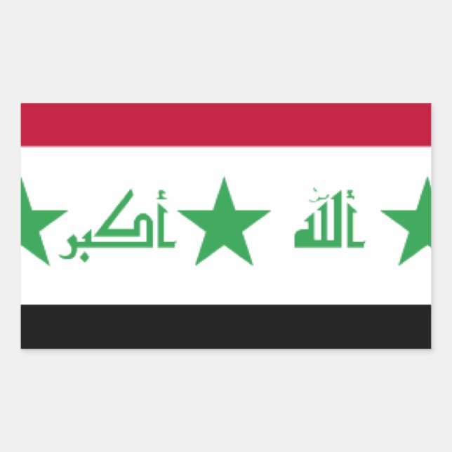 Irak-Flagge Rechteckiger Aufkleber (Vorderseite)